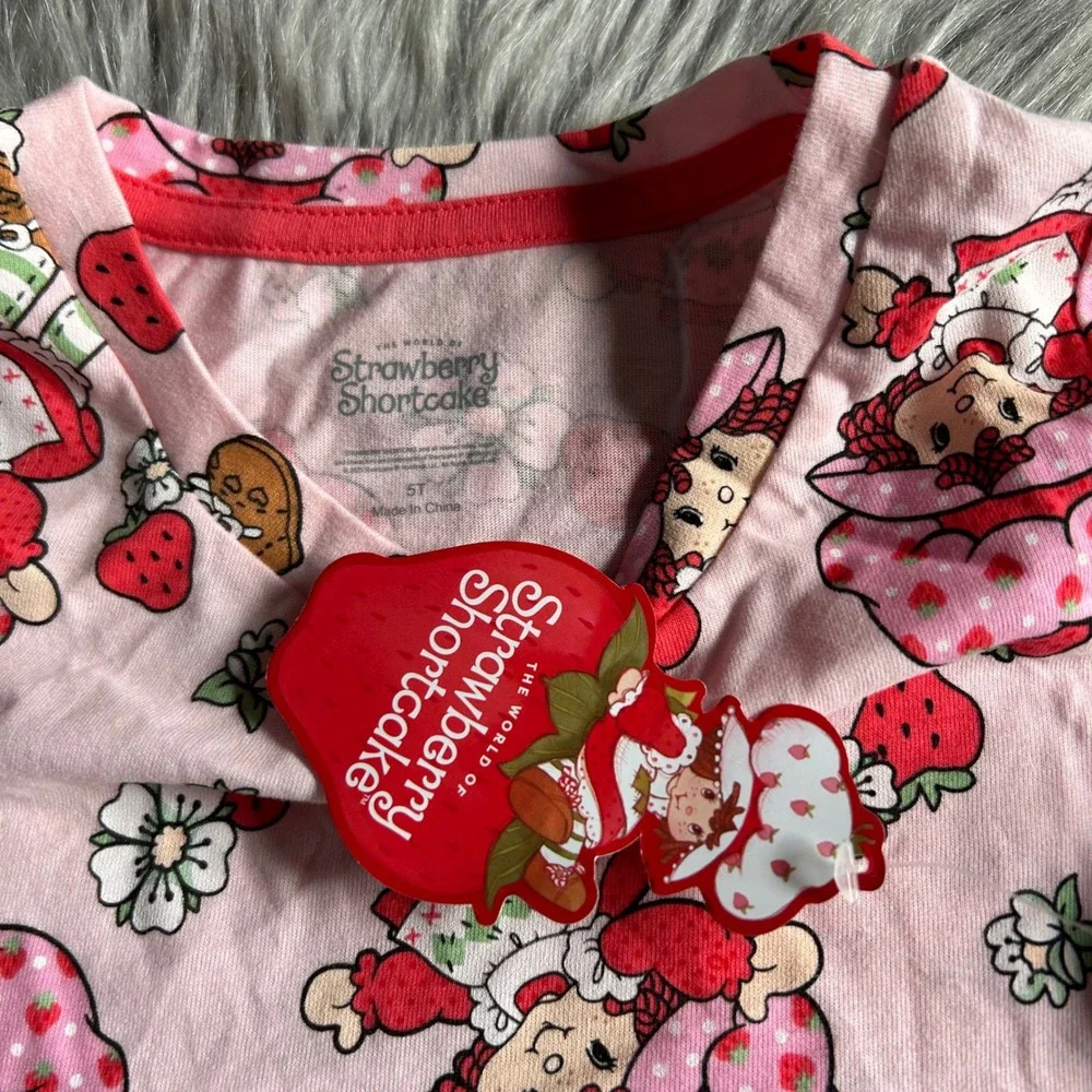 The World Of Strawberry Shortcake Dress‎ Toddler Girls Size 5T Pink Short Sleeve